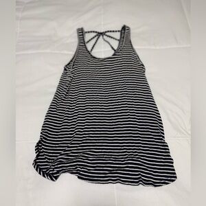 Hollister Navy and White Striped Tank with Racerback Detail